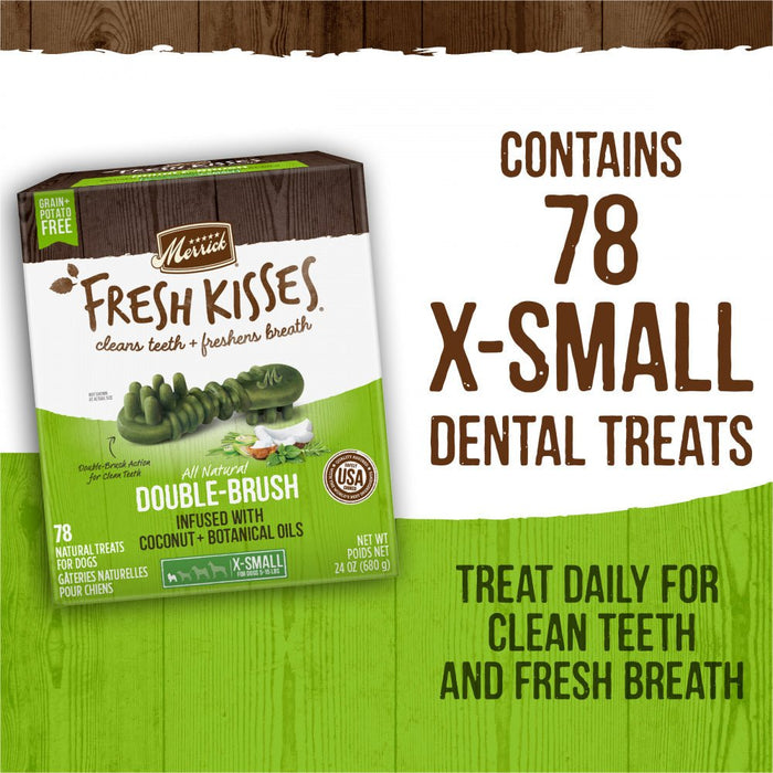 Merrick Fresh Kisses Dog Dental Treats Coconut Plus Botanical Oils Recipe Dog Treats for Toy Breeds - 022808660200