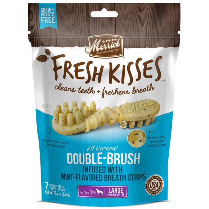 Merrick Fresh Kisses Dog Dental Treats With Mint Breath Strips Dog Treats for Large Breeds - 022808660477