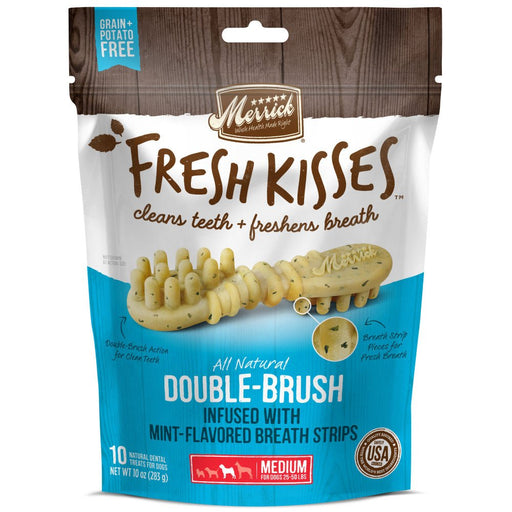 Merrick Fresh Kisses Dog Dental Treats With Mint Breath Strips Dog Treats for Medium Breeds - 022808660422