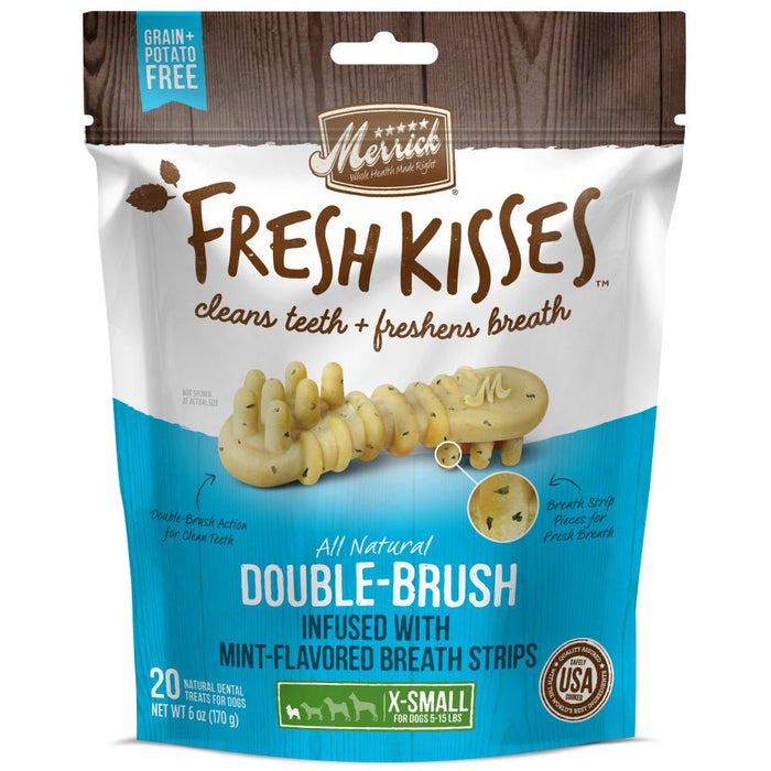 Merrick Fresh Kisses Dog Dental Treats With Mint Breath Strips Dog Treats for Toy Breeds - 022808660408