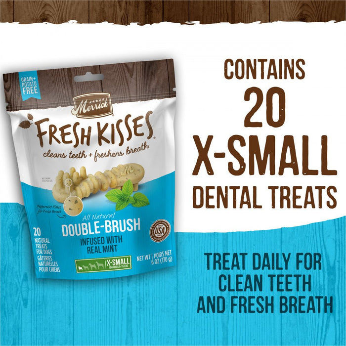 Merrick Fresh Kisses Dog Dental Treats With Mint Breath Strips Dog Treats for Toy Breeds - 022808660408