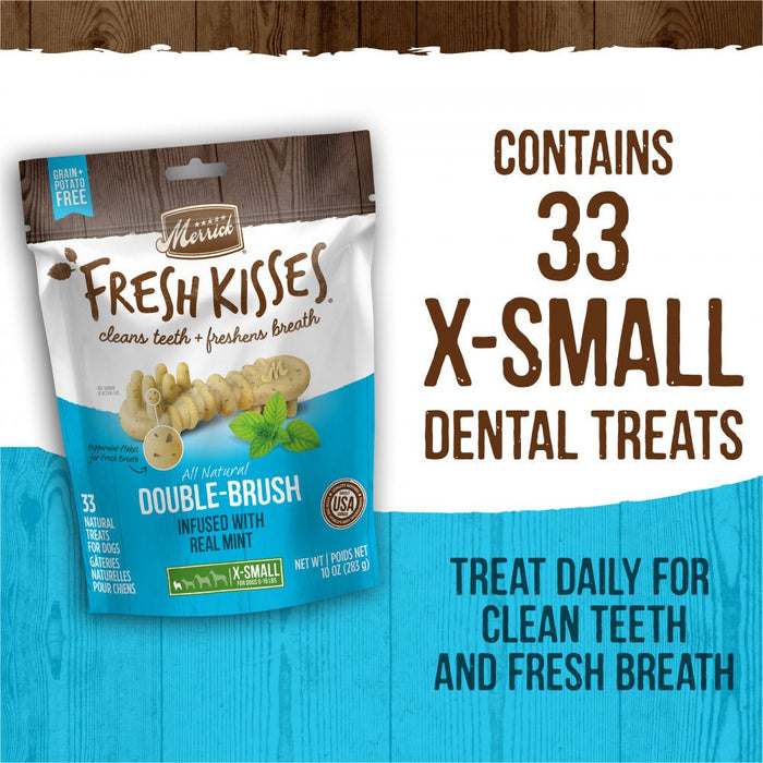 Merrick Fresh Kisses Dog Dental Treats With Mint Breath Strips Dog Treats for Toy Breeds - 022808660408