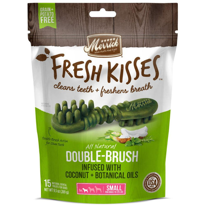 Merrick Fresh Kisses Grain Free Coconut Oil & Botanicals Small Dental Dog Treats - 022808660255