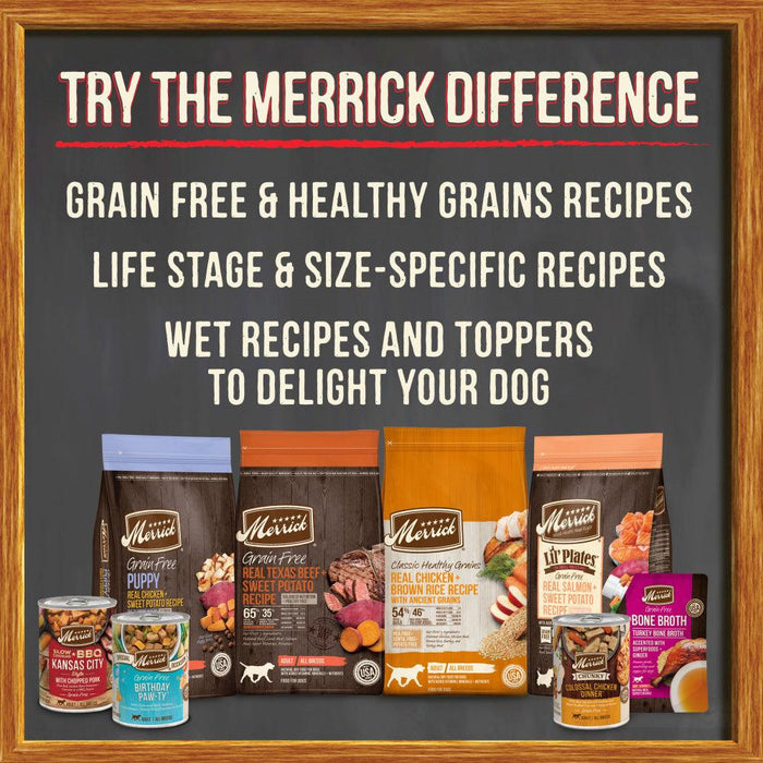 Merrick Grain Free 96% Real Beef, Lamb & Buffalo Canned Dog Food - 00022808103349