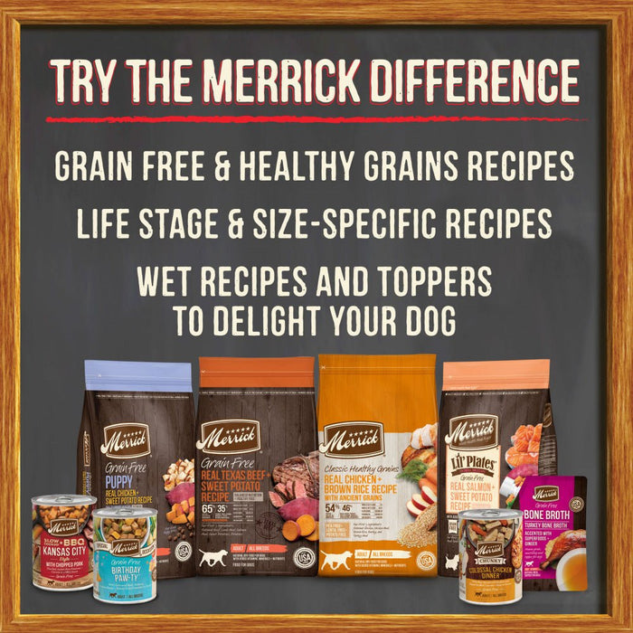 Merrick Grain Free Beef Bone Broth Wet Dog Food Topper - 022808290025