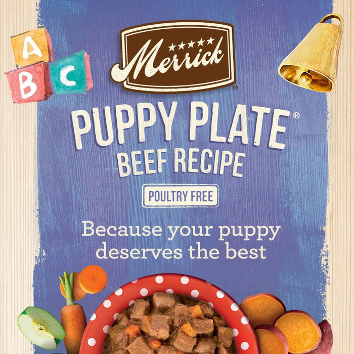 Merrick Grain Free Puppy Plate Beef Recipe Canned Puppy Food - 022808108122