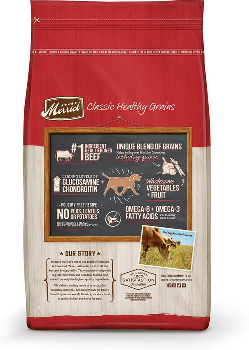 Merrick Healthy Grains Premium Adult Dry Dog Food, Wholesome And Natural Kibble With Beef And Brown Rice - 022808353041