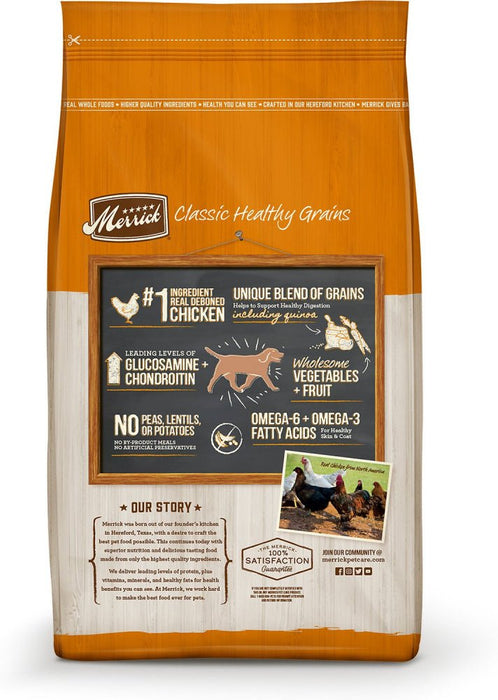 Merrick Healthy Grains Premium Adult Dry Dog Food Wholesome And Natural Kibble With Chicken And Brown Rice - 022808353034