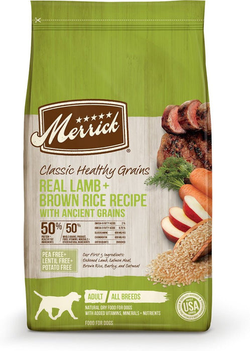 Merrick Healthy Grains Premium Adult Dry Dog Food, Wholesome And Natural Kibble With Lamb And Brown Rice - 022808353065