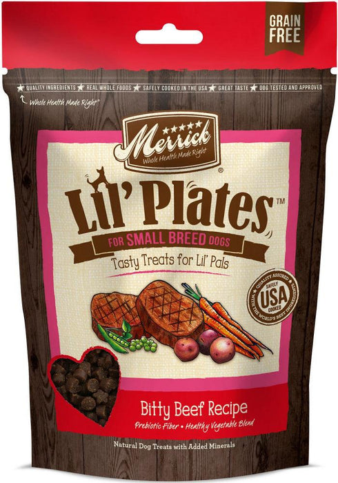 Merrick Lil' Plates Grain Free Bitty Beef Dog Treats - 022808260523