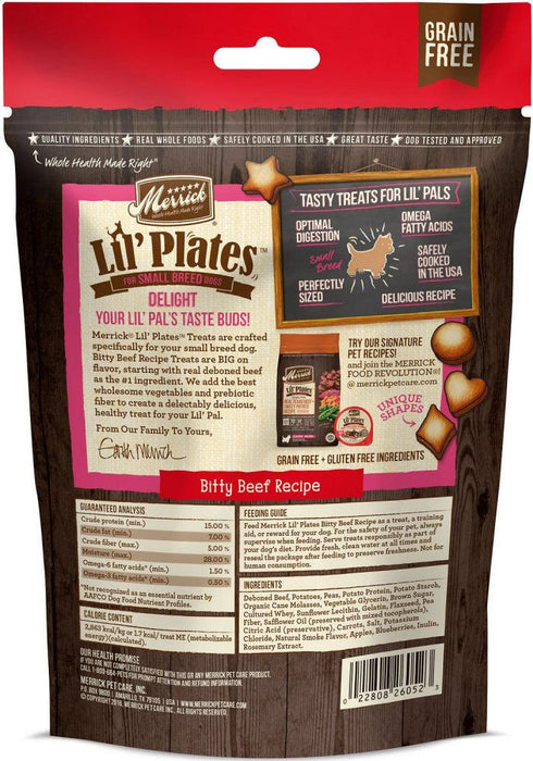 Merrick Lil' Plates Grain Free Bitty Beef Dog Treats - 022808260523