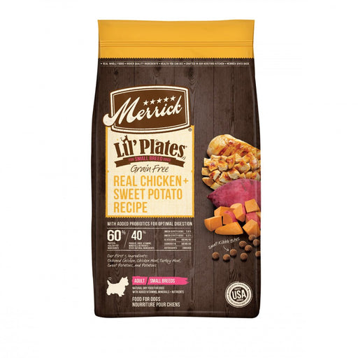 Merrick Lil Plates Small Breed Dog Food Grain Free Real Chicken & Sweet Potato Recipe Small Dog Food - 022808384182