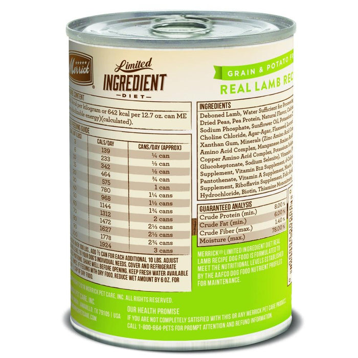 Merrick Limited Ingredient Diet Real Lamb Recipe Canned Dog Food - 022808391043