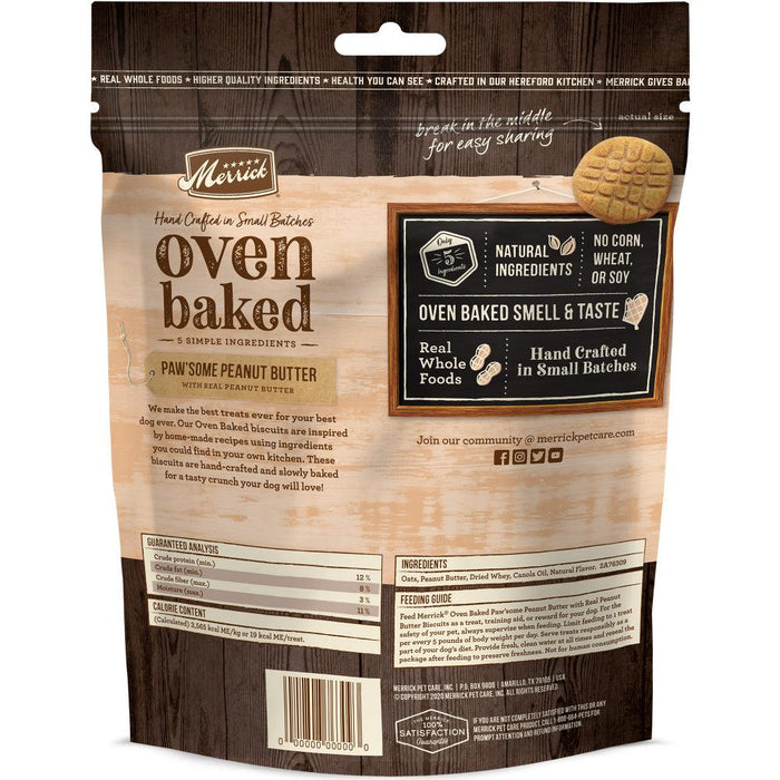 Merrick Oven Baked Paw'some Peanut Butter Dog Treats - 022808763093