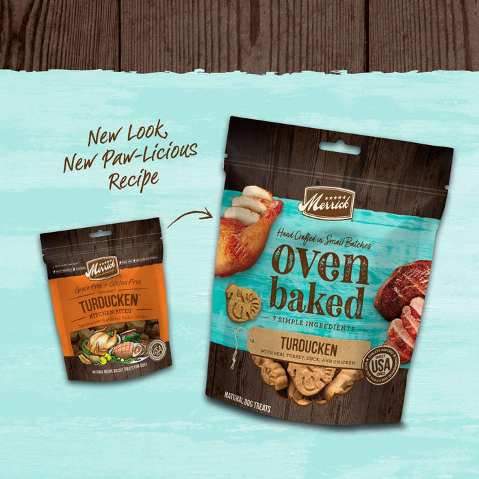 Merrick Oven Baked Turducken Turkey Duck & Chicken Dog Treats - 022808763055