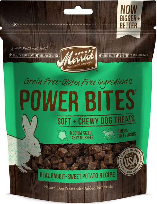 Merrick Power Bites Grain Free Rabbit Recipe Dog Treats - 022808785323