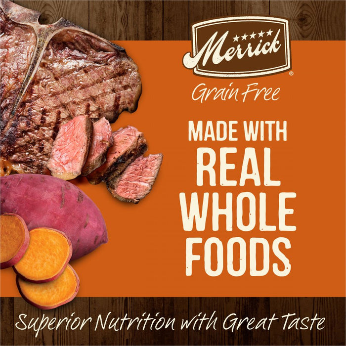 Merrick Premium Grain Free Dry Adult Dog Food Wholesome And Natural Kibble Real Texas Beef And Sweet Potato - 022808384786