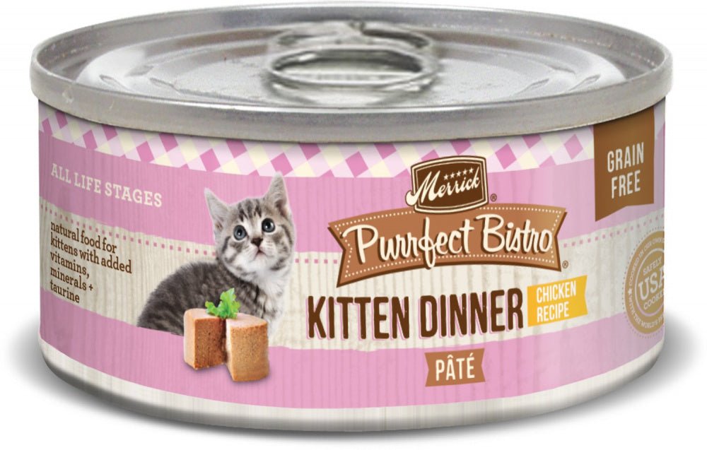 Merrick Purrfect Bistro Grain Free Pate Kitten Dinner Canned Cat Food - 022808386179