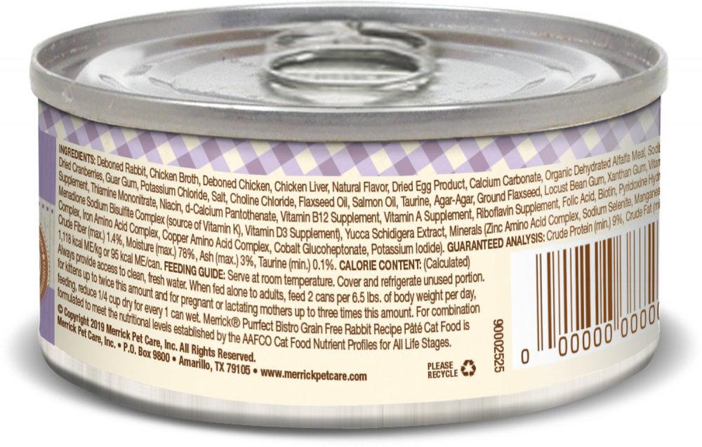 Merrick Purrfect Bistro Grain Free Rabbit Pate Canned Cat Food - 022808386186