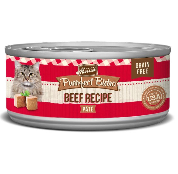 Merrick Purrfect Bistro Grain Free Wet Cat Food Beef Recipe Pate - 022808382645