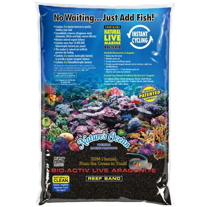 Nature's Ocean Black Beach Bio-Activ Live Aragonite Reef Sand - 029904107417