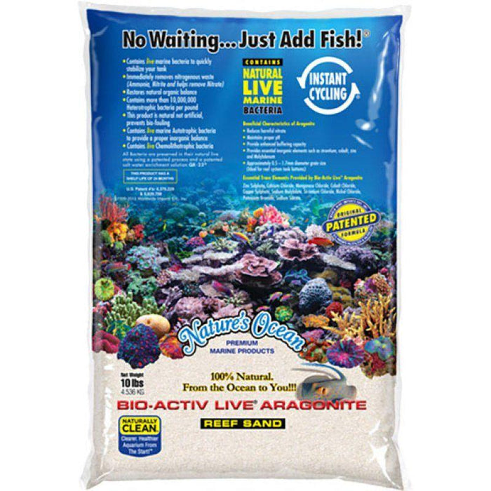 Nature's Ocean Natural White #1 Bio-Activ Live Aragonite Reef Sand - 029904207018