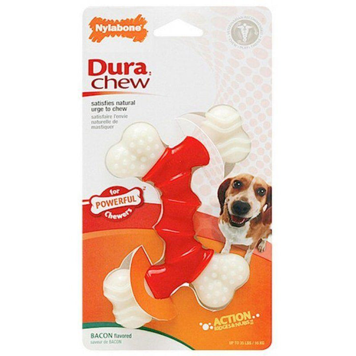 Nylabone Dura Chew Double Bone - Bacon Flavor - 018214826491