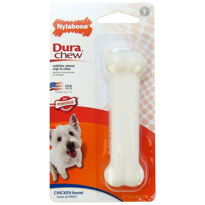 Nylabone Dura Chew Smooth White Dog Bone - Chicken Flavor - 018214778110