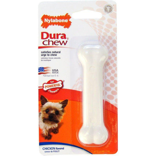 Nylabone Dura Chew Smooth White Dog Bone - Chicken Flavor - 018214778103