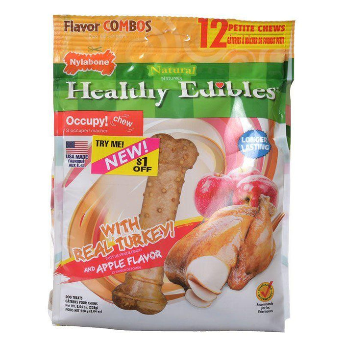 Nylabone Healthy Edibles Flavor Combos Treats - Turkey & Apple - 018214834908