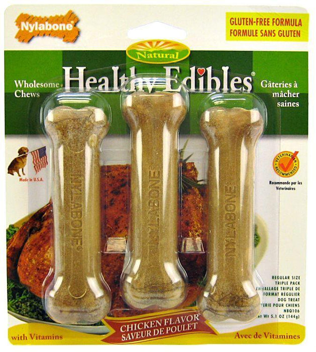 Nylabone Healthy Edibles Wholesome Dog Chews - Chicken Flavor - 018214813743