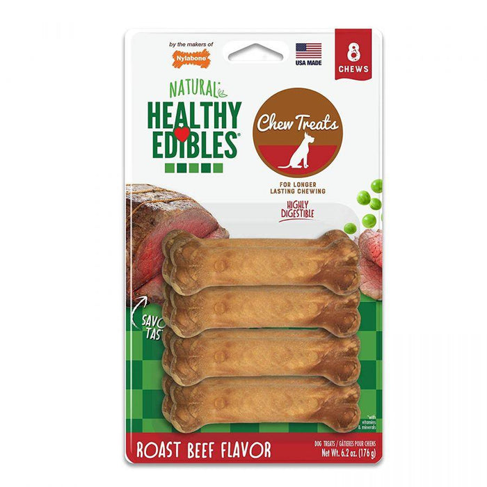 Nylabone Healthy Edibles Wholesome Dog Chews - Roast Beef Flavor - 018214829263