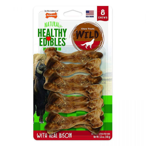 Nylabone Natural Healthy Edibles Wild Bison Chew Treats - 018214834755