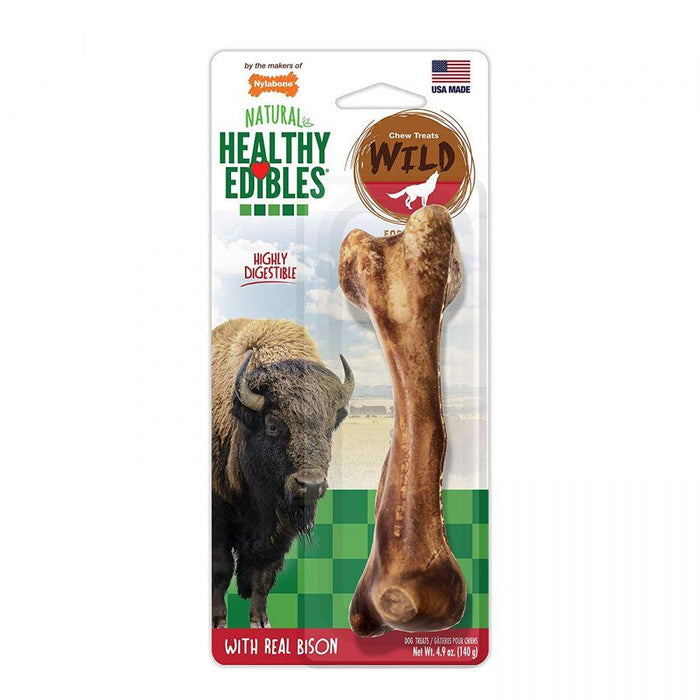 Nylabone Natural Healthy Edibles Wild Bison Chew Treats - 018214834786