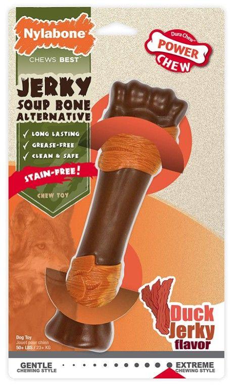 Nylabone Power Chew Alternative Jerky Soup Bone Duck Jerky Flavor Souper - 018214848882