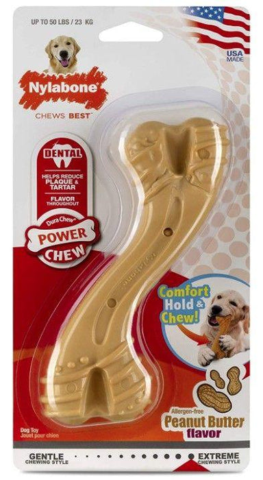 Nylabone Power chew Curvy Dental Chew Peanut Butter Flavor Giant - 018214847649