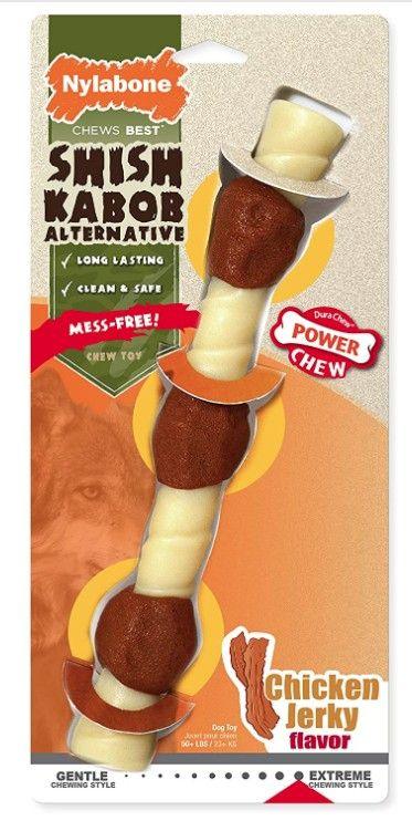 Nylabone Power Chew Shish Kabob Mess Free Nylon Chew Toy Chicken Jerky Flavor Souper - 018214847601