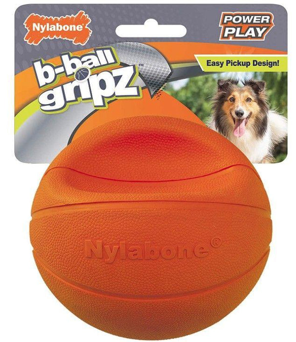 Nylabone Power Play B-Ball Grips Basketball Medium 4.5" Dog Toy - 018214848684