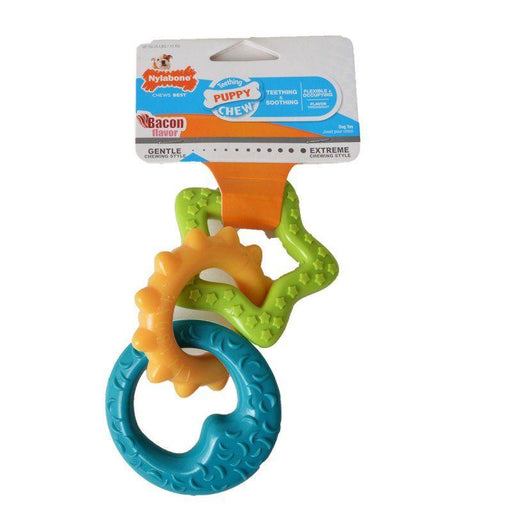 Nylabone Puppy Teething Rings - Bacon Flavor - 018214822943