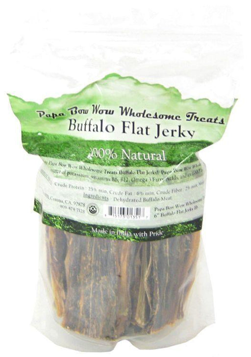 Papa Bow Wow Buffalo Flat Jerky - 6" Long - 815173013517