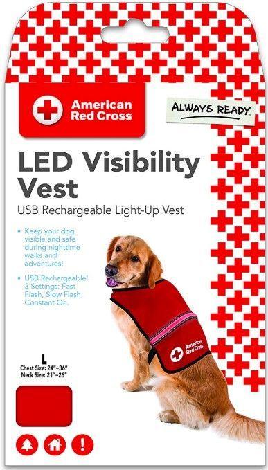 Penn-Plax American Red Cross Light Up Safety Visibility Vest - 030172085055