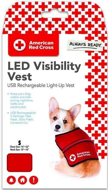 Penn-Plax American Red Cross Light Up Safety Visibility Vest - 030172085031