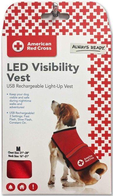 Penn-Plax American Red Cross Light Up Safety Visibility Vest - 030172085048