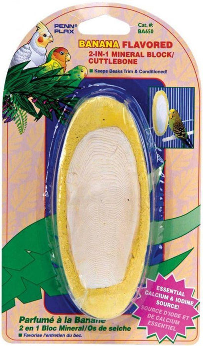 Penn Plax Bird Life E2 Banana Cuttlebone / Mineral Treat - 030172004421