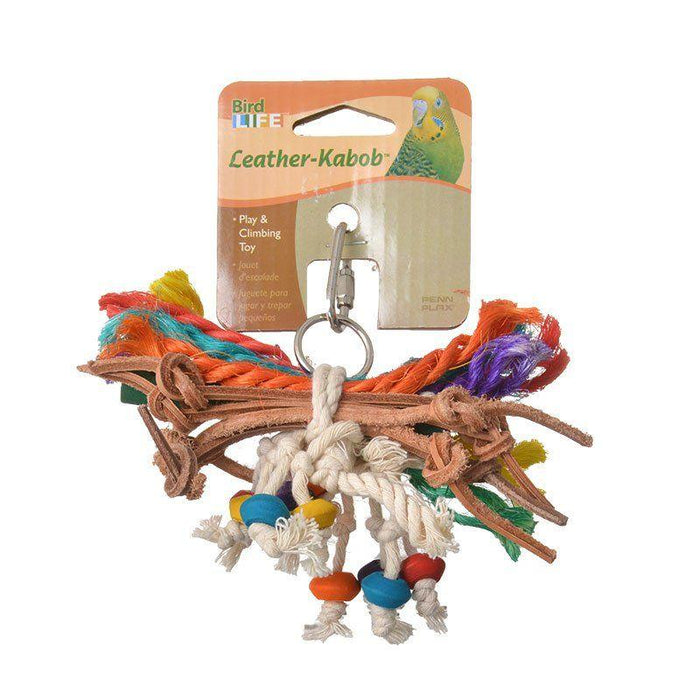 Penn Plax Bird Life Leather-Kabob Parakeet Toy - 030172026010