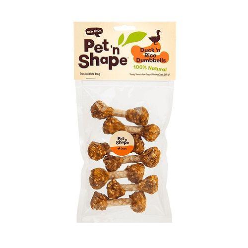 Pet 'n Shape Duck 'n Rice Dumbbells Dog Treats - 032657204036