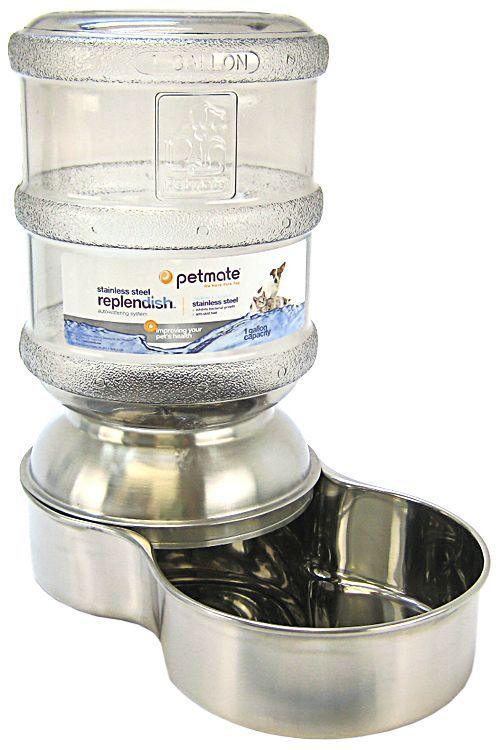 Petmate Replendish Stainless Steel Waterer - 029695243455