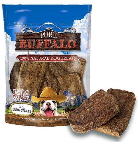 Pure Buffalo Lung Steaks Dog Treats - 842982056626