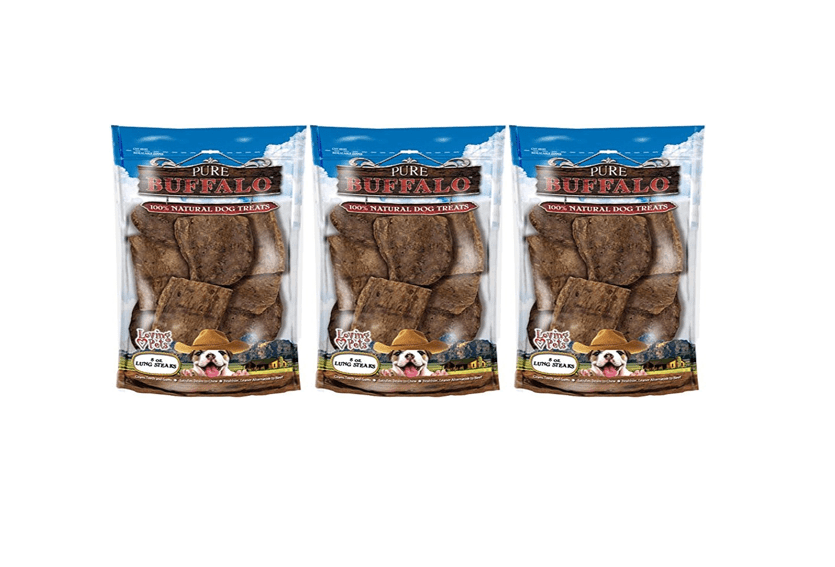 Pure Buffalo Lung Steaks Dog Treats - 842982056633