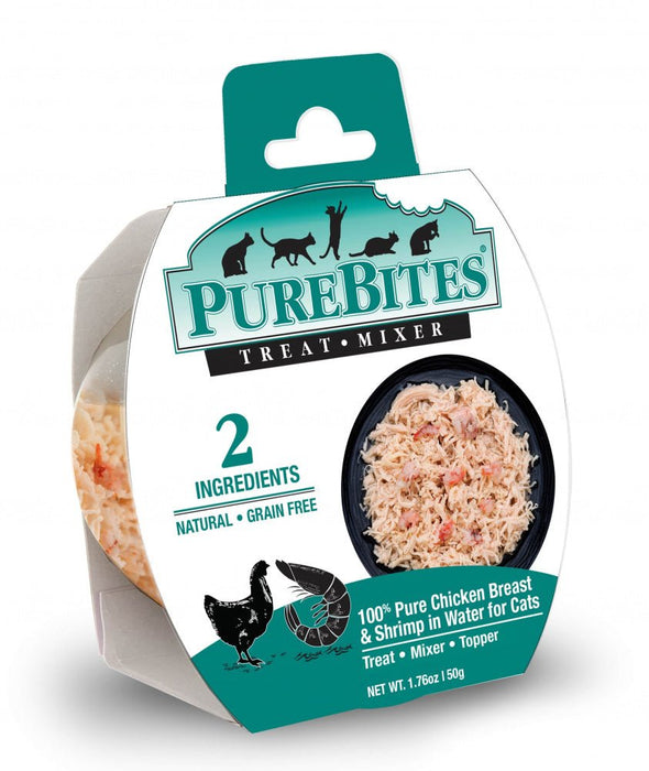 PureBites Mixers Chicken Breast & Wild Ocean Shrimp in Water Cat Food Topper Treat - 10878968002049